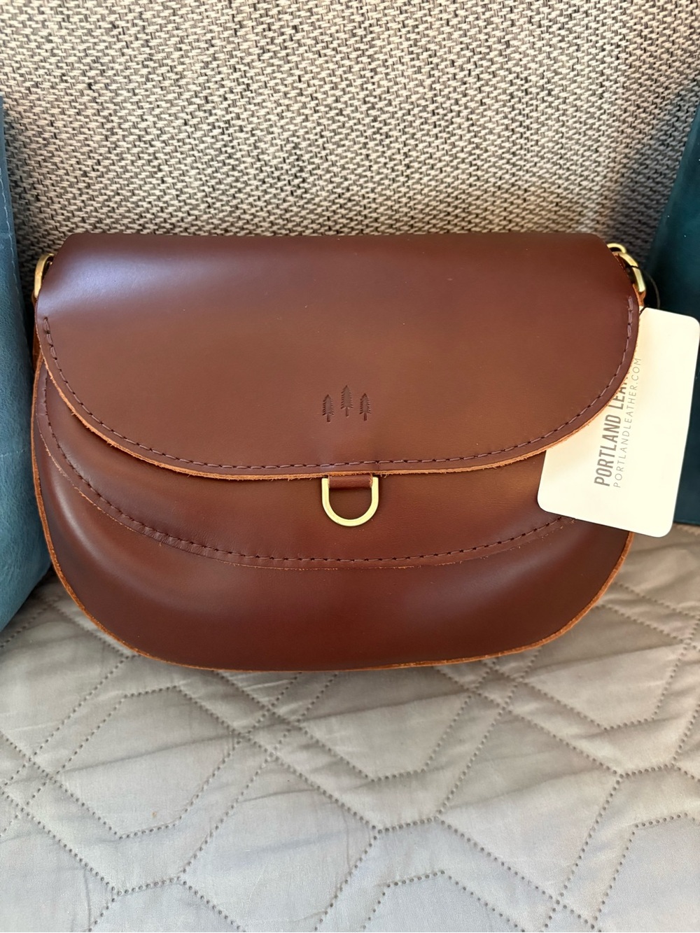 Portland Leather goods, chocolate Brown large Monaco new with tags